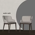 Wabi Sabi Dining Chairs With Light Gray Upholstery And Wooden Legs By Circular Decor On Minimalist Wall