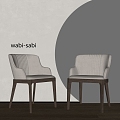 Wind Dining Chair Wind Single Chair 3d model