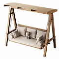 Outdoor Wooden Play Equipment Swing With Canopy Comfortable Seat And Soft Cushions
