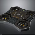 Advanced Spacecraft Landing Platform With Thrusters Solar Panels And Control Panel 3d model