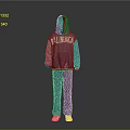 Dark Blue Hoodie and Sweatpants Casual Outfit with White BALENCIAGA Lettering Design