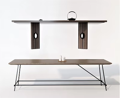 Modern Dining Table Long Table Ornaments Tea Table Tea Table Desk Office Desk 3d model