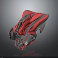 Futuristic Biomechanical Character With Pink And Gray Mechanical Armor Design Structure