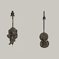Decorative Vintage Style Wall Lamps With Metallic Angel Wing And Leaf Patterned Base