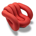 Unique Modern Sculptural Red Leisure Chair With Curved Intertwined Tubular Design
