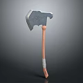 Carved Hammer Sculpture With Intricate Metal Head And Wooden Wrapped Handle