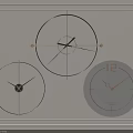 Three Clocks with Different Designs Hanging on White Wall With Decorative Frame