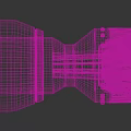 Gray Industrial Mechanical Component With Hexagonal Head And Perforated Cylindrical Section