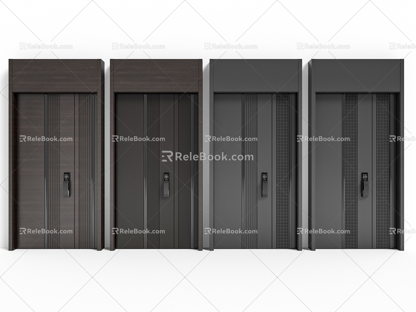 Entry door password door security door 3d model