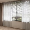 Light Sheer Curtains And Dark Drapes On Indoor Window With Natural Light And Wooden Floor