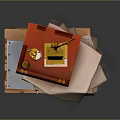 Vintage Style Headphones Speakers With Decorative Trophy Books And Bottle On Top