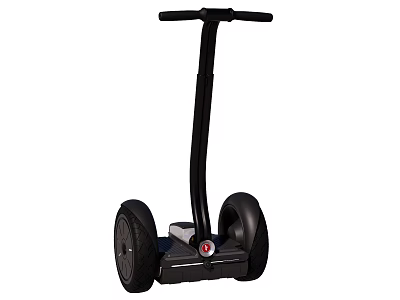 Black Self Balancing Electric Scooter With Two Large Wheels And Handlebar 3d model