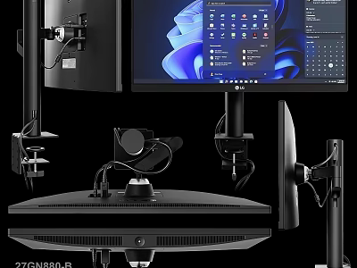 Ergonomic 27 Inch Computer Monitor Design With Adjustable Stand Arm And Stable Base 3d model