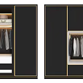 Modern Wardrobe Interior Design With Hanging Clothes Drawers And Storage Shelves