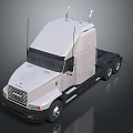White Modern Truck Cab Exterior With Black Chassis And Antennas Design