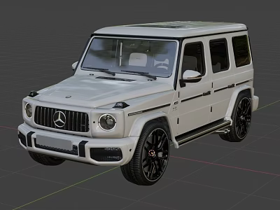White Mercedes G Class SUV With Modern Design Black Wheels And Sleek Exterior 3d model