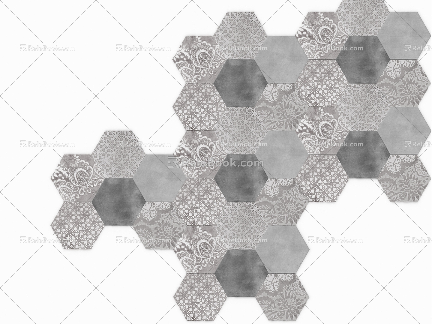 Modern Floor Tile Hexagon Wall Tile Floor Tile Wall Decoration 3d model