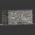 Natural Stone Decorative Structure With Various Sized Stones And Mortar Texture