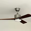 Modern Stylish Air Conditioning Ceiling Fan With Metallic Body And Wooden Blades