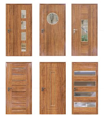 Modern swing door single door wooden door conference room door 3d model