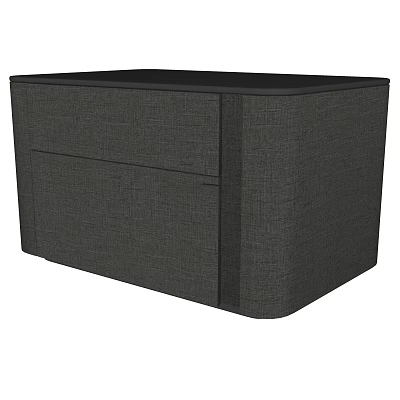 Modern Gray Bedside Table With Textured Surface And Single Drawer 3d model