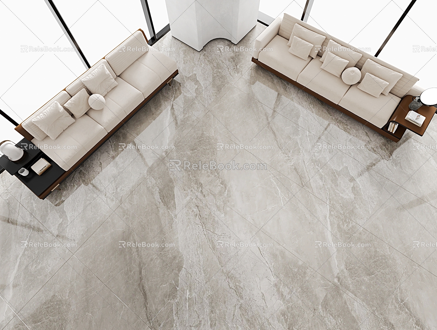 Light Luxury Marble Floor Tile Glazed Tile 3d model