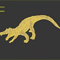 Realistic Crocodile Model With Open Mouth And Textured Skin And Reflection In Standing Pose