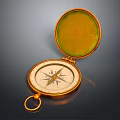 Golden Compass Decorative Ornament With Vintage Design For Tabletop Home Decor Piece