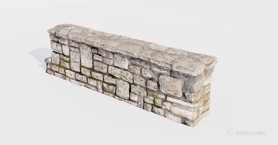 Building Exterior Wall With Rustic Stone Masonry Irregular Stones Natural Texture 3d model
