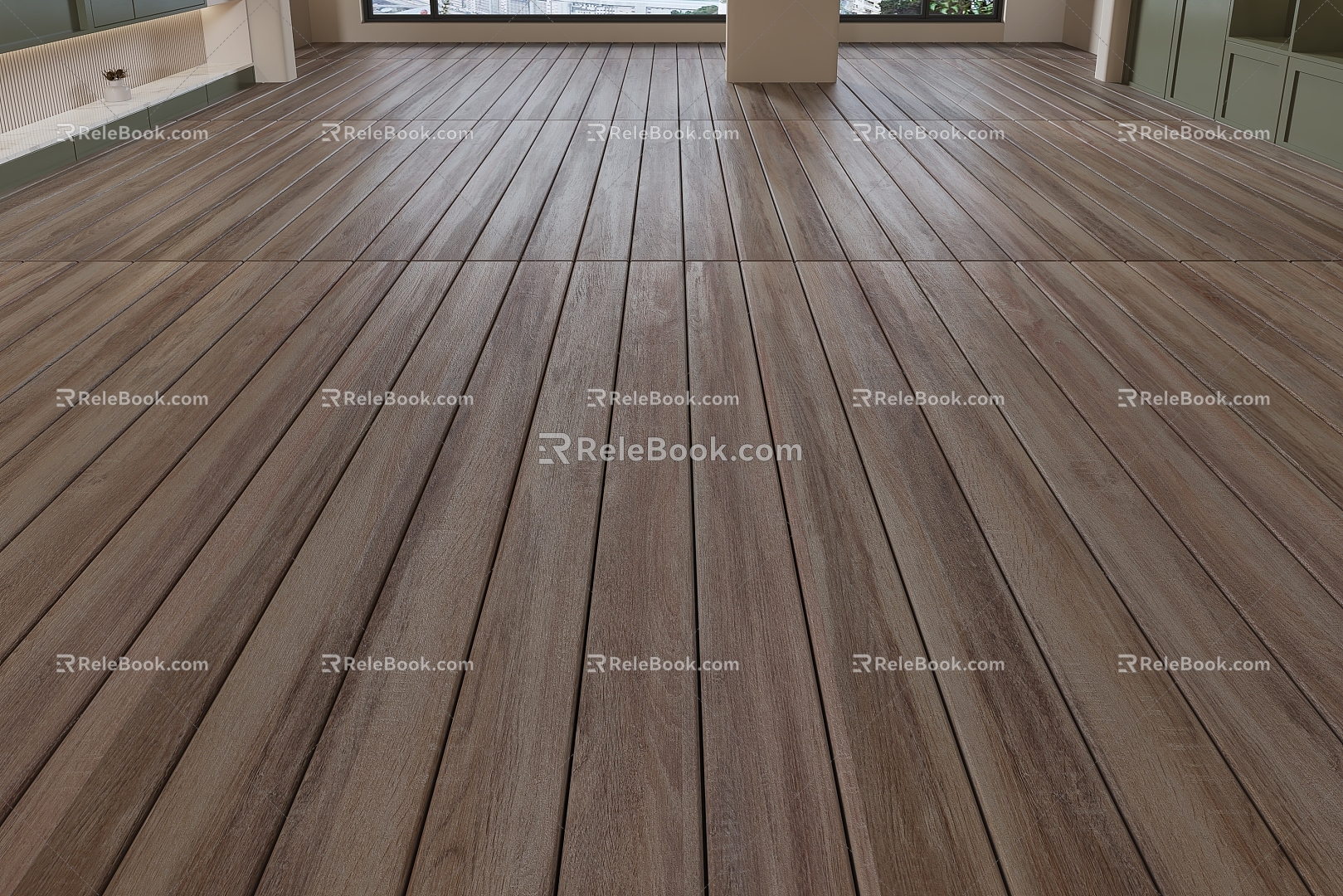 Outdoor anti-corrosion wood floor 3d model