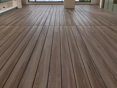 Natural Wood Hardwood Flooring In Spacious Interior 3d model