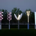 Creative Outdoor Lights with Unique Shapes and LED Illumination for Garden Landscape