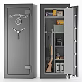 Decorative Items Combination in Safe Interior with Firearm Document and Storage Contents 3d model