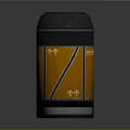 Cylindrical Speaker Device With Mesh Top Black Bottom Orange Middle Section And Ba2096 Label