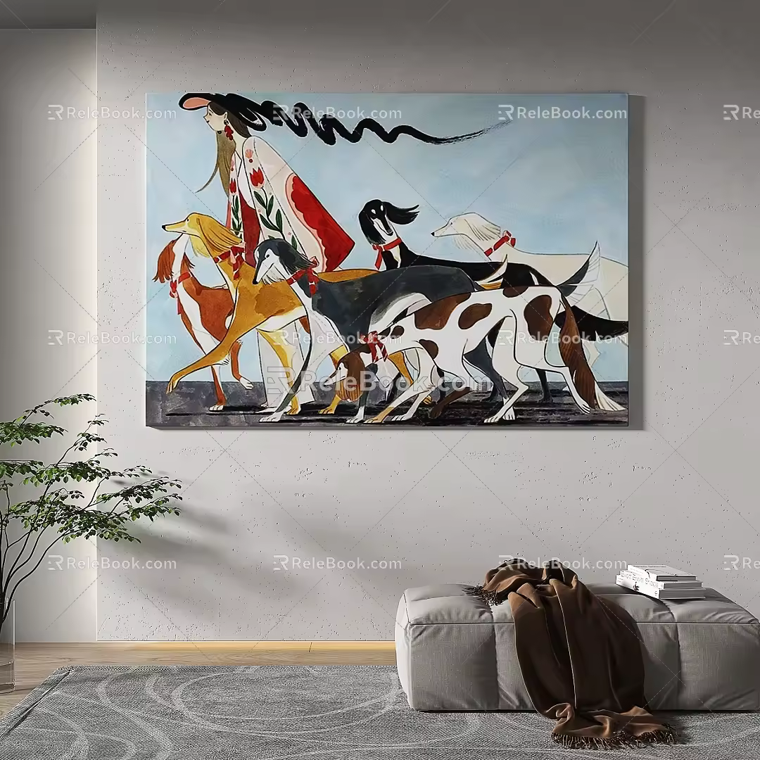 Simple abstract decorative painting 3d model