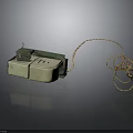 Vintage Household Sewing Machine with Green Presser Foot and Coiled Electric Cord