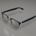 Stylish Black Frame Eyeglasses With Clear Lenses And Modern Design Elements 3d model