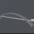 Arch Bridge Design With Modern Curved Structure And Support Beams Architecture 3d model