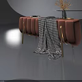 Modern Swing Door Design With Brown Bench Camera And Vase Decor
