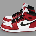 Stylish Nike High Top Red White Black Sneakers with Black Laces and White Sole