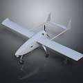 White Fixed Wing Drone With Long Wings Propeller And Landing Gear 3d model