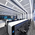 Modern Control Room Interior Featuring Multiple Computer Screens Workstations And Advanced Data Displays 3d model