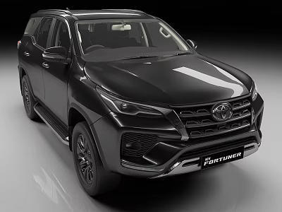 Black Toyota Fortuner SUV Car Exterior Display In Studio Environment 3d model
