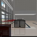 Public Facility Entrance Hall With Security Turnstiles Large Glass Windows And Bright Interior