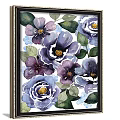 Two Framed Botanical Paintings Featuring Purple Blue Flowers And Green Leaves For Wall Decor