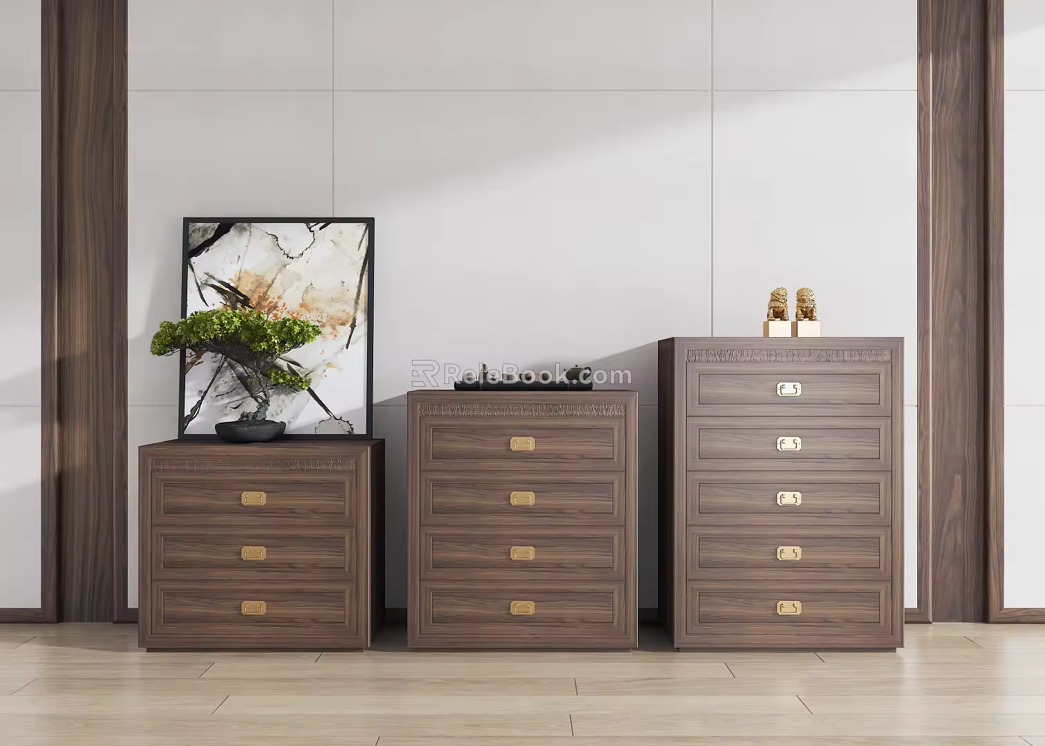 New Chinese-style Bucket Cabinet 3d model