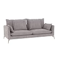 Gray Modern Two-Seater Sofa with Soft Cushions and Metal Legs Design
