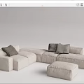 Modern corner sofa multiplayer corner sofa 3d model