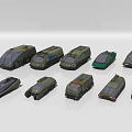 Diverse Green Military Car Models With Various Transport Designs And Shapes