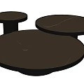 Modern Layered Round Coffee Table Set With Sleek Surface And Black Base 3d model